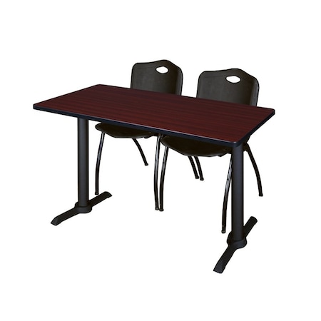 Cain Rectangle Tables > Training Tables > Cain Training Table & Chair Sets, 48 W, 24 L, 29 H, Mahogany MTRCT4824MH47BK